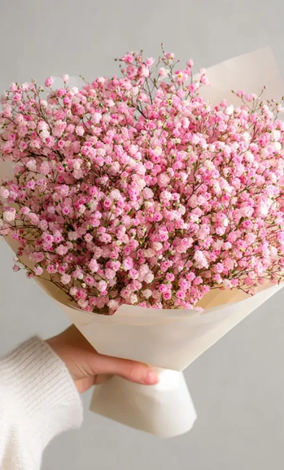 Монобукет из гипсофилы «Ажурный комплимент»