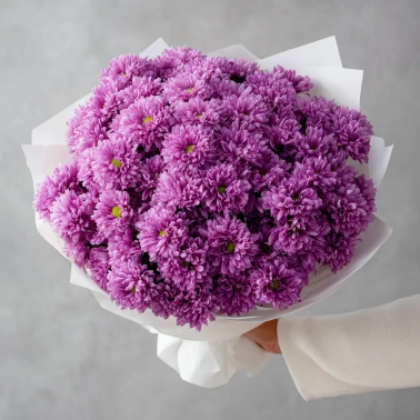 Монобукет из сиреневых хризантем
