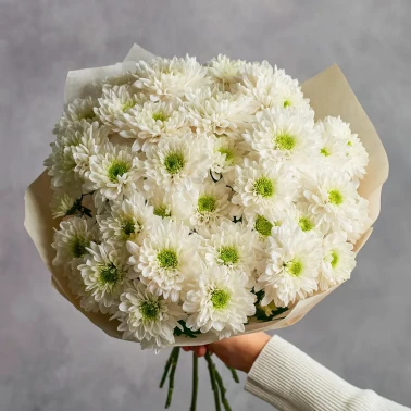 Монобукет из хризантем «Тепло момента»