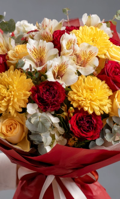 Букет с хризантемами «Ранняя осень»