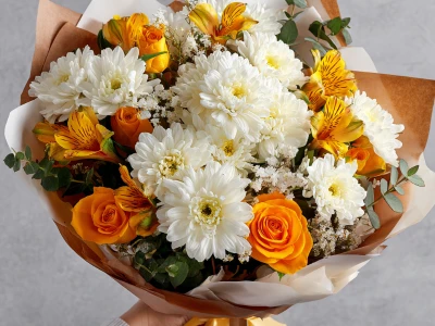 Букет с хризантемами «Симфония сентября»