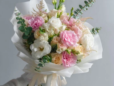 Букет с эустомами «Мягкое прикосновение»