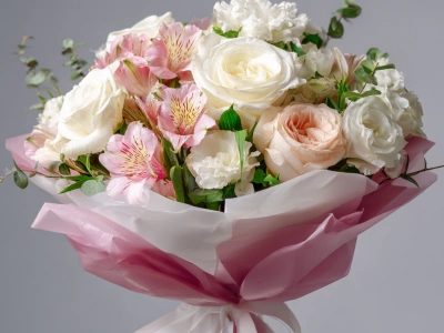 Букет с эустомами «Пыльца нежности»