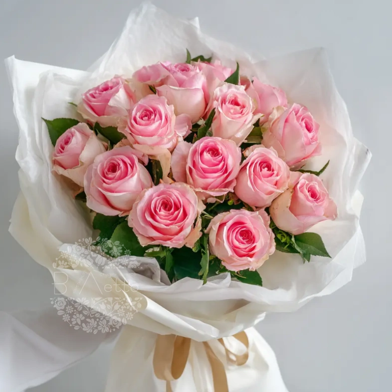 15 розовых эквадорских роз