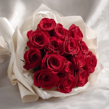 15 красных роз 60 см